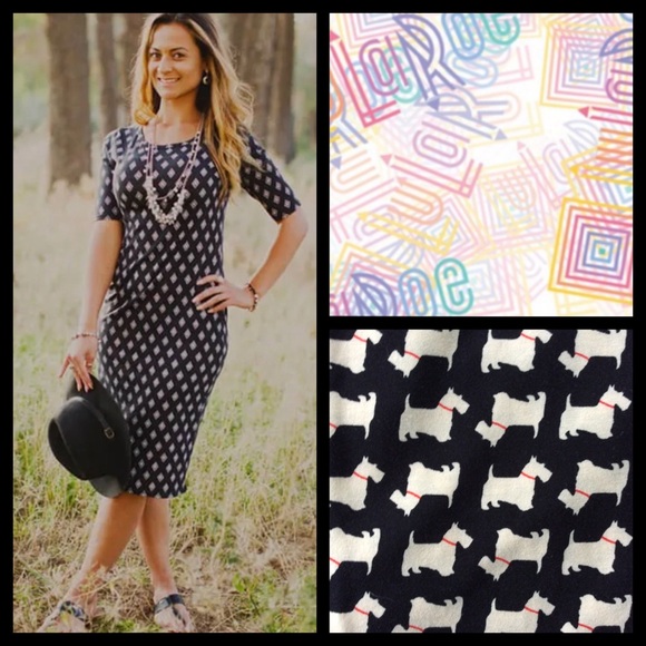 NWOT LuLaRoe Julia Raglan Scottie Dress - Picture 1 of 7